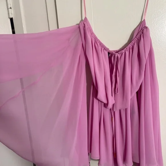 Pink Off-Shoulder Jumpsuit - Picture 5 of 8